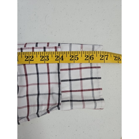 Cremieux Classics Men's 3XT Red Gray White Check Plaid Long Sleeve Button Down - Picture 13 of 14